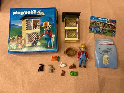 Playmobil 4491 konijnenhok met opa set compleet doos!, Kinderen en Baby's, Speelgoed | Playmobil, Zo goed als nieuw, Complete set