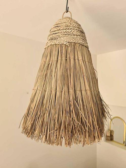 Bali hanglamp raffia uit Bali, Huis en Inrichting, Lampen | Hanglampen, Nieuw, 50 tot 75 cm, Metaal, Ophalen of Verzenden