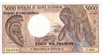 Equatoriaal Guinea, 5000 Francs, 1986, XF