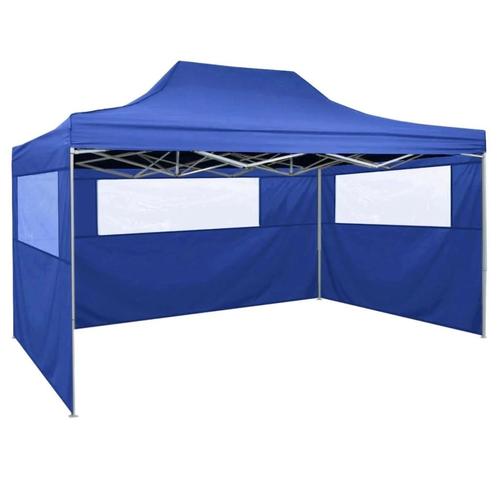 Vouwtent met 3 wanden 3x4,5 m blauw gratis bezorgd, Tuin en Terras, Partytenten, Nieuw, Partytent, 2 meter of meer, Minder dan 5 meter