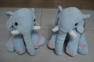 2 nw superzacht knuffels olifanten kraamcadeau voor tweeling