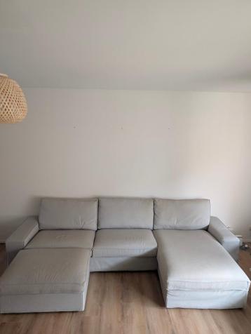 IKEA KIVIK 3-zitsbank chaise lounge + voetenbank, grijs - afbeelding 1 IKEA KIVIK 3-zitsbank chaise lounge + voetenbank, grijs - afbeelding 1