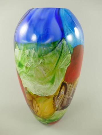 Glazen vaas kleur H.35x18cm