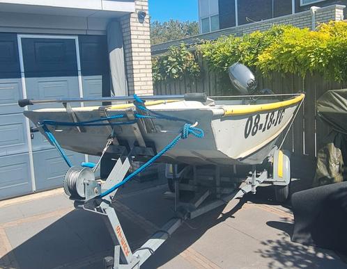 Alucraft platbodem type 1448 & 25pk 4 takt Yamaha & trailer, Watersport en Boten, Speedboten, Zo goed als nieuw, 3 tot 6 meter