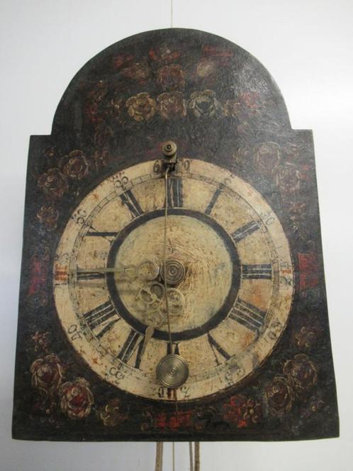 Oer 10251 ANTIEKE 18e eeuwse ijzeren Kuhschwanz pendel Uhr, Antiek en Kunst, Antiek | Klokken, Ophalen