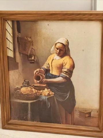 Mooie klassieker 'Melkmeisje' Johannes Vermeer 60 x 70 cm