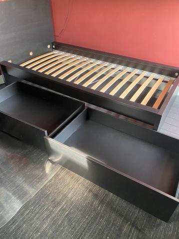 MALM Bedframe, hoog, met 2 bedlades, zwartbruin, + Matrass - afbeelding 6 MALM Bedframe, hoog, met 2 bedlades, zwartbruin, + Matrass - afbeelding 6
