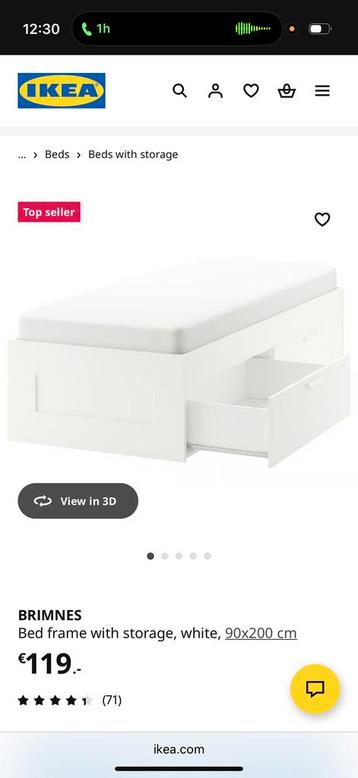 IKEA Bed met Matras - Goede Staat! - afbeelding 1 IKEA Bed met Matras - Goede Staat! - afbeelding 1