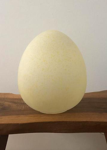 Vintage XXL glazen Egg lamp | Geel gestippeld | ‘80