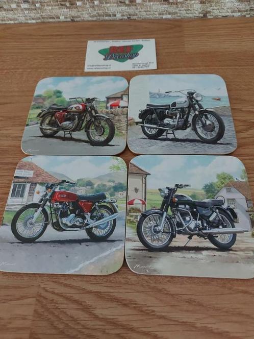 set onderzetters oldtimer motoren 4 stuks, Huis en Inrichting, Woonaccessoires | Onderzetters, Nieuw, Ophalen of Verzenden