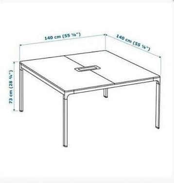 Conferentietafel/bureau 140x140cm. zwart | IKEA Bekant - afbeelding 7 Conferentietafel/bureau 140x140cm. zwart | IKEA Bekant - afbeelding 7