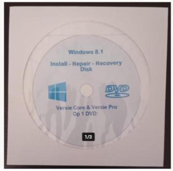 Upgrade/Herstel/Instal, DVD Windows 8.1 Core/Pro.64/32 Bits