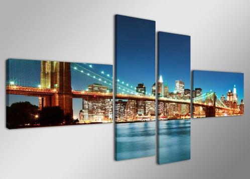 Nieuw * 4 Luik van Canvas * Skyline New York 70x160cm, Huis en Inrichting, Woonaccessoires | Schilderijen, Tekeningen en Foto's