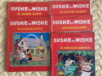 5x Suske en Wiske in oranje-achtig/zwarte druk