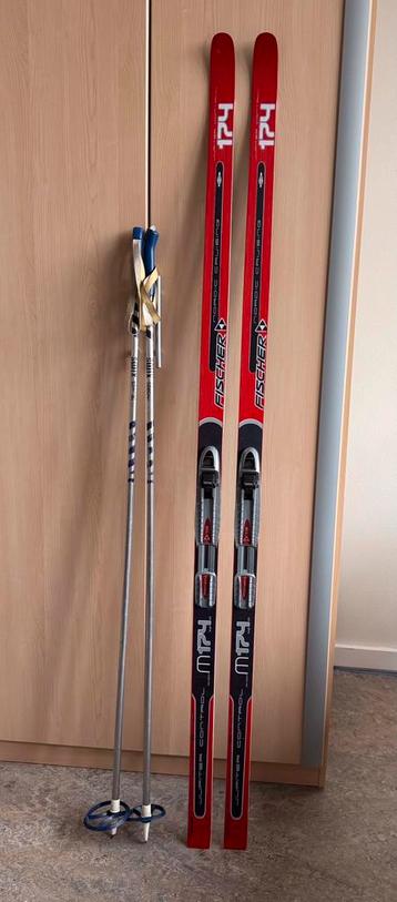 Fischer 174 langlauf ski’s (met stokken en schoenen m42)