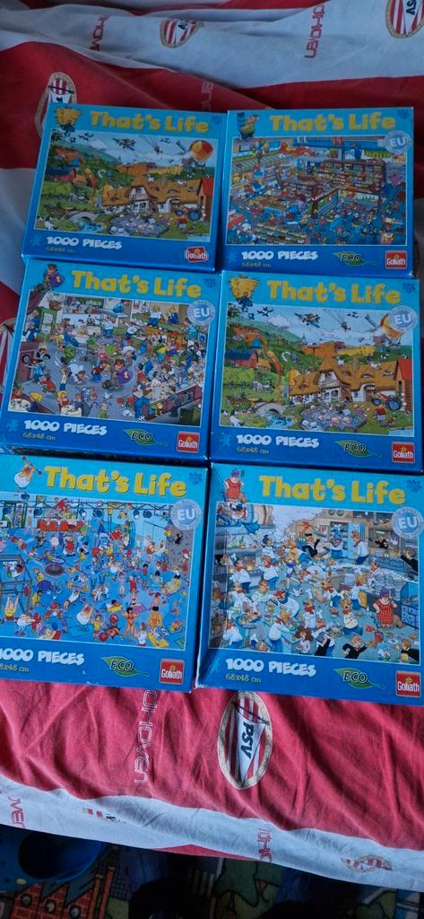 6x puzzel that's life, zgan. compleet., Hobby en Vrije tijd, Denksport en Puzzels, Zo goed als nieuw, Legpuzzel, 500 t/m 1500 stukjes