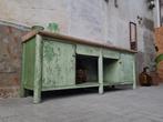 Industriele Werkbank Groen Staal Vintage Keuken Blok Tafel 7