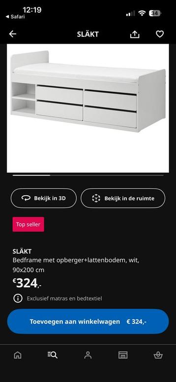 Ikea Släkt bedframe 90 x 200 wit - afbeelding 7 Ikea Släkt bedframe 90 x 200 wit - afbeelding 7