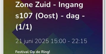 RUILEN! Festival op de ring ticket middag ruilen ochtend