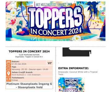 Toppers in Concert Platinum staanplaats op het veld 24 mei