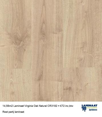 14,56m2 Laminaat Virginia Oak Natural CR3182 = €72 inc.btw