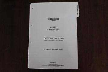 TRIUMPH DAYTONA 1000 cc & 750 cc 1991 - 1992 parts catalogue