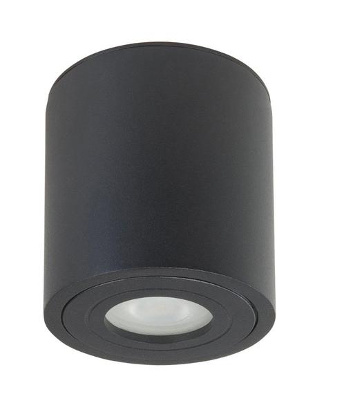 Opbouwspot solo rond IP44 GU10 LED zwart, Huis en Inrichting, Lampen | Spots, Nieuw, Plafondspot of Wandspot, Metaal of Aluminium