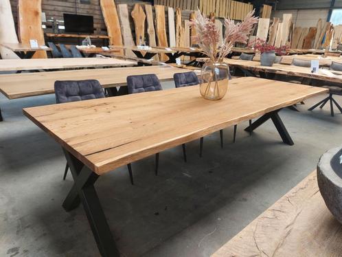 Tafel eiken, Boomstamtafel, 220-240-260-280-300 cm, Eettafel, Huis en Inrichting, Tafels | Eettafels, Ophalen of Verzenden