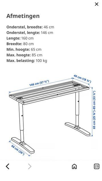 IKEA bureaonderstel type Bekant voor bladmaat160 x 80 cm - afbeelding 5 IKEA bureaonderstel type Bekant voor bladmaat160 x 80 cm - afbeelding 5