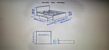 Ikea Bedframe MALM, met 2 bedlades, zwartbruin, 160x200 - afbeelding 4 Ikea Bedframe MALM, met 2 bedlades, zwartbruin, 160x200 - afbeelding 4