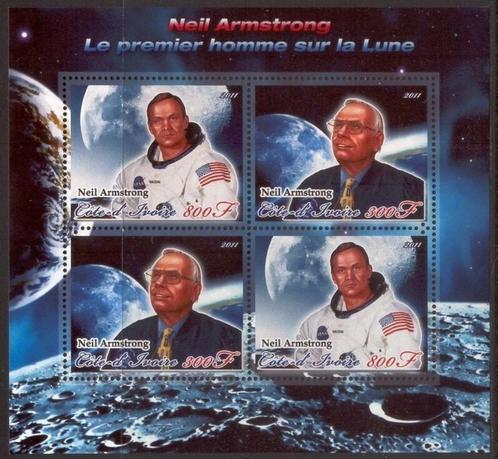 Space, Neil Armstrong - Cote D'Ivoire 2011 - Postfris I, Postzegels en Munten, Postzegels | Thematische zegels, Postfris, Vliegtuigen
