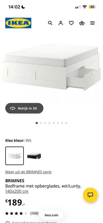 Brimnes bed 140x200 met lattenbodem - Zelf demonteren!