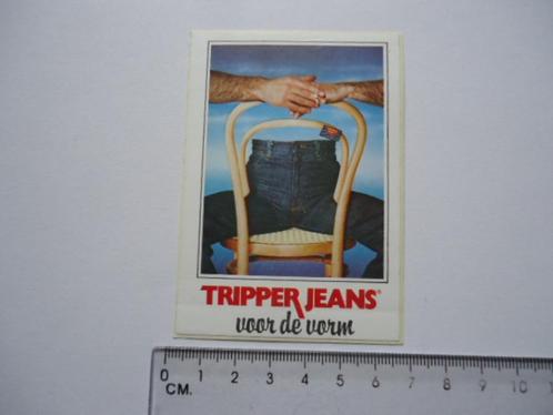 sticker TRIPPER JEANS jaren 70 seventies flowerpower, Verzamelen, Stickers, Verzenden