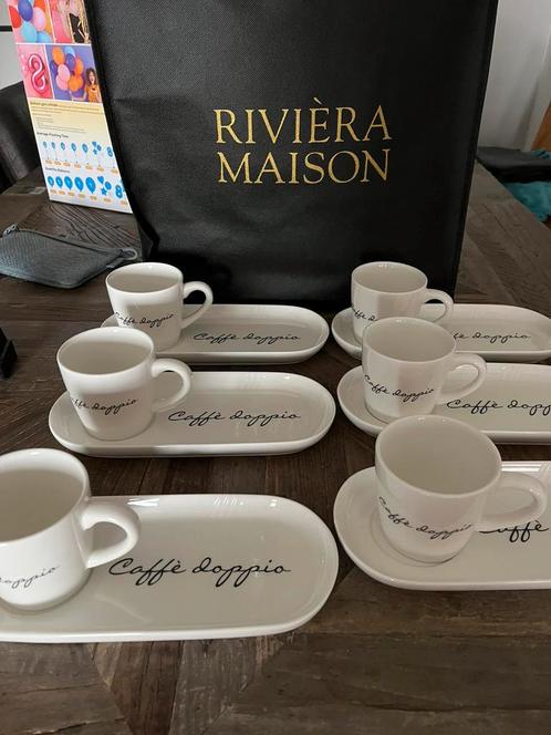 Riviera Maison Caffé Doppio, Huis en Inrichting, Keuken | Servies, Nieuw, Kop(pen) en/of Schotel(s), Overige stijlen, Ophalen of Verzenden