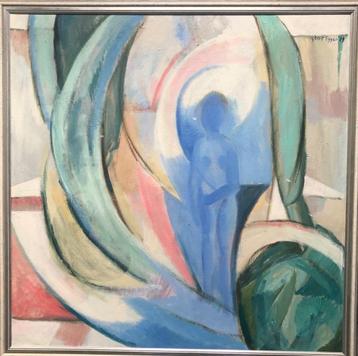 Gène Eggen (1921-2000) Ulestraten schilderij de Blauwe Engel
