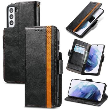 Galaxy S21 Plus 5G Luxe PU-leer Wallet Flip Case _ Zwart