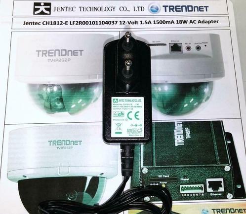 Jentec CH1812-E 12V 1.5A 18W CH1812-B AC Adapter TRENDnet, Audio, Tv en Foto, Opladers, Zo goed als nieuw, Ophalen of Verzenden