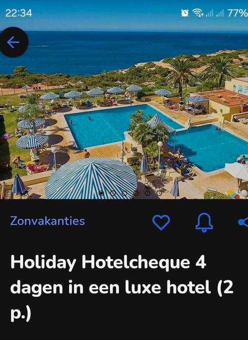 Voucher voor Holiday Hotelcheque voor 4 dagen en 3 nachten, Tickets en Kaartjes, Hotelbonnen, Twee personen, 3 overnachtingen of meer