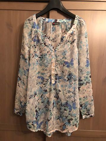 Lente blouse Street One blue flowers S als NIEUW