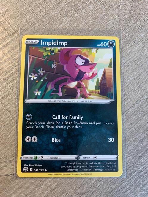 Impidimp 092/172 Brillant Stars - Pokémon Kaart, Hobby en Vrije tijd, Verzamelkaartspellen | Pokémon, Nieuw, Losse kaart, Ophalen of Verzenden