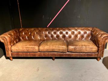 Chesterfield Flamant generfde Leren bank 2.65 mtr. 