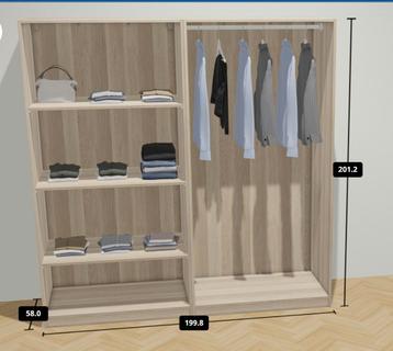 IKEA PAX schuifdeurkast eiken - afbeelding 3 IKEA PAX schuifdeurkast eiken - afbeelding 3