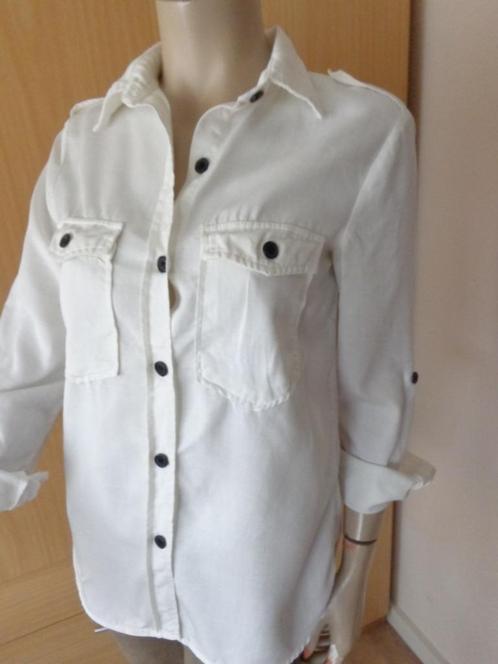 ZARA WOMEN premium denim collection offwhite blouse S, Kleding | Dames, Blouses en Tunieken, Gedragen, Maat 36 (S), Overige kleuren