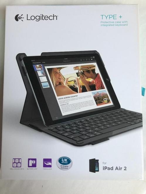 NIEUW: Logitech Type + voor iPad Air 2 QWERTY - toetsenbord, Computers en Software, Tablet-hoezen, Nieuw, Bescherming voor- en achterkant