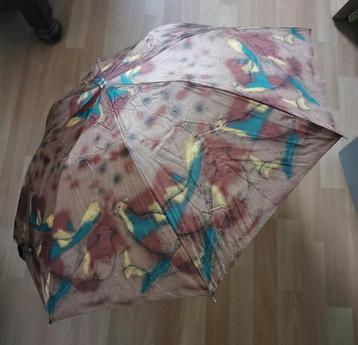 Paraplu opvouwbaar bruin vintage