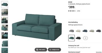 IKEA KIVIK 2-zitsbank – Kelinge grijs/turkoois (ribbelstof) - afbeelding 5 IKEA KIVIK 2-zitsbank – Kelinge grijs/turkoois (ribbelstof) - afbeelding 5