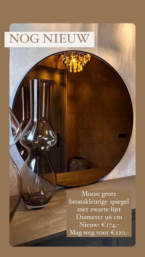 Ronde spiegel, Espejo van Light & Living, bronsglas, Huis en Inrichting, Woonaccessoires | Spiegels, Nieuw, Ophalen