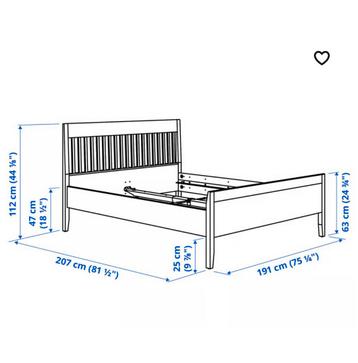 IKEA IDANÄS bedframe 180x200 wit + 2 lattenbodems - afbeelding 7 IKEA IDANÄS bedframe 180x200 wit + 2 lattenbodems - afbeelding 7