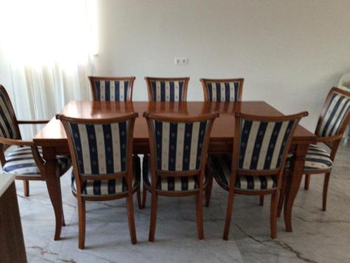 Eettafel met stoelen, Huis en Inrichting, Tafels | Eettafels, Zo goed als nieuw, 50 tot 100 cm, 200 cm of meer, Vijf personen of meer