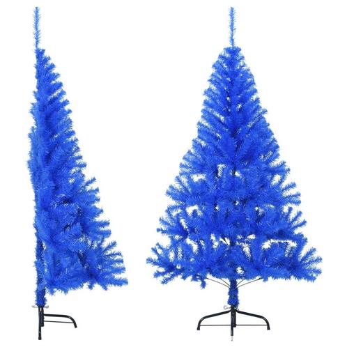 Halve kunstkerstboom met standaard 1,80 meter PVC blauw, Diversen, Kerst, Nieuw, Ophalen